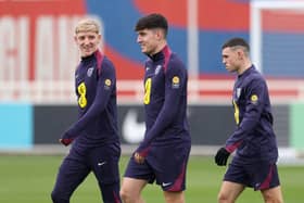 Tino Livramento (centre) has been called up to the England squad. Cr: Getty Images.