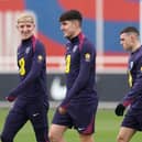 Tino Livramento (centre) has been called up to the England squad. Cr: Getty Images.