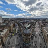 The view from the top of Grey's Monument in Newcastle