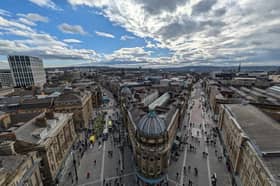 The view from the top of Grey's Monument in Newcastle