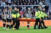 Danny Welbeck was carried off the pitch on a stretcher during his side's victory over Newcastle United.