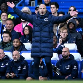Chelsea head coach Enzo Maresca during the Blues' win over Newcastle United at Stamford Bridge