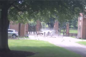 Drink driver Matthew Wootten crashes into the gates of the Prime Minister’s country house.
