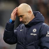Enzo Maresca, Manager of Chelsea, reacts during the Carabao Cup Fourth Round match between Newcastle United and Chelsea at St James' Park on October 30, 2024 in Newcastle upon Tyne, England. (Photo by George Wood/Getty Images)