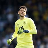 James Trafford of Burnley looks on during the Sky Bet Championship match between Leeds United FC and Burnley FC at Elland Road on September 14, 2024 in Leeds, England. (Photo by George Wood/Getty Images)