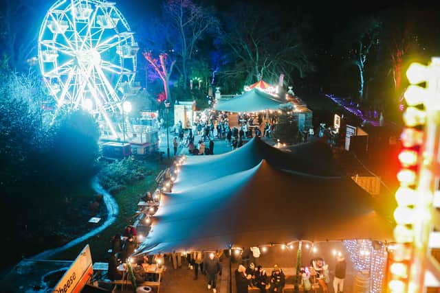 The light trail will end in a festive village, full of street-food vendors and bars.