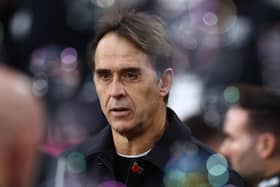 West Ham boss Julen Lopetegui. (Photo by HENRY NICHOLLS/AFP via Getty Images)