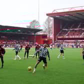 A general view as Joelinton of Newcastle United warms up prior to the Premier League match between Nottingham Forest FC and Newcastle United FC at City Ground. (Photo by Alex Livesey/Getty Images)