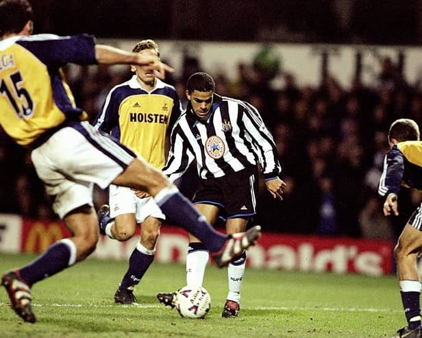Kieron Dyer of Newcastle in action during the FA Cup 3rd Round Replay against Tottenham Hotspur played at at St James Park in Newcastle, England. Newcastle won the game 6-1. \ (Photo credit: Mike Hewitt /Allsport)