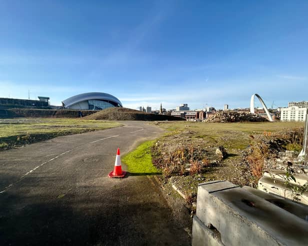 The site of the proposed Sage arena and conference centre on the Gateshead Quayside. 