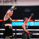 (L-R) Katie Taylor and Amanda Serrano. Photo: Sarah Stier/Getty Images for Netflix