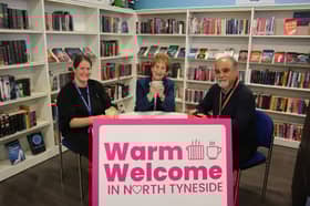 Dame Norma Redfearn DBE pictured with colleagues at North Shields Library to celebrate the launch in 2023