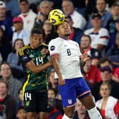 Newcastle United midfielder Isaac Hayden in action for Jamaica against USA
