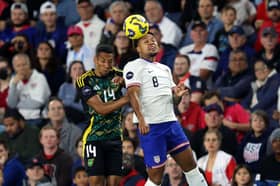 Newcastle United midfielder Isaac Hayden in action for Jamaica against USA