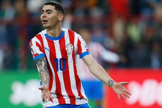 Newcastle United winger Miguel Almiron in action for Paraguay. (Photo by Gaston Brito Miserocchi/Getty Images)