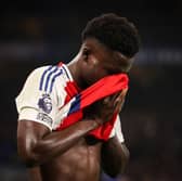 Bukayo Saka was forced off against Chelsea.