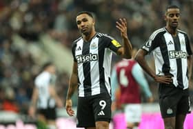 Callum Wilson of Newcastle United reacts during the Premier League match between Newcastle United FC and West Ham United FC at St James' Park on November 25, 2024 in Newcastle upon Tyne, England. (Photo by Carl Recine/Getty Images)