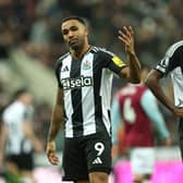 Callum Wilson of Newcastle United reacts during the Premier League match between Newcastle United FC and West Ham United FC at St James' Park on November 25, 2024 in Newcastle upon Tyne, England. (Photo by Carl Recine/Getty Images)