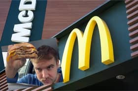 Trying the McDonald's chilli double cheeseburger