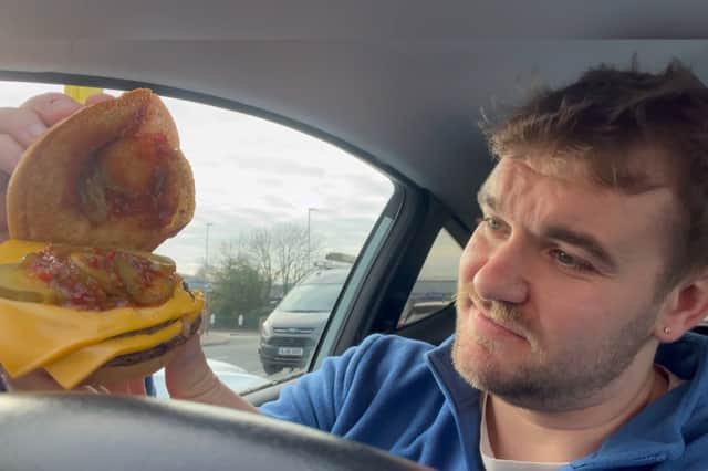 McDonald's chilli double cheeseburger