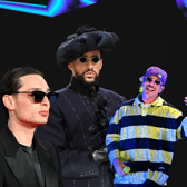 [L-R] Peso Pluma, Bad Bunny and Feid have all returned to the Spotify Wrapped top 10 in 2024, as the three are amongst the most streamed artist by users on the platform this year.