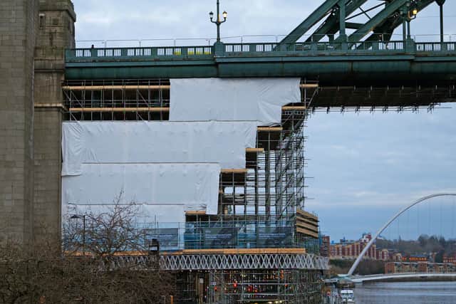 A major part of the Tyne Bridge's restoration work has started ahead of schedule.