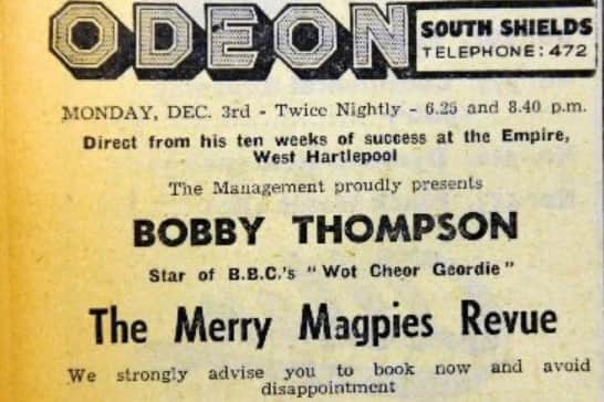 An advert for Bobby's starring role at The Odeon 68 years ago.