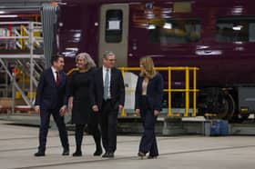 Prime Minister Sir Keir Starmer and North East mayor Kim McGuinness at the Hitachi Rail factory in Newton Aycliffe, County Durham.