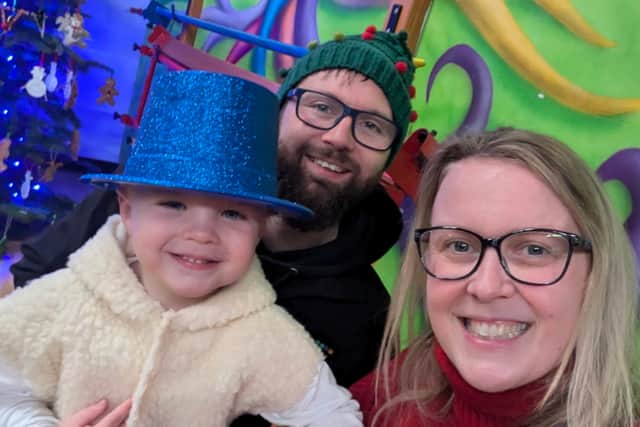 Max Miozga with his mother Sophie Page and father Jamie Miozga.