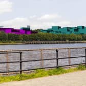 Plans to build more than 300 apartments on the Newcastle Heliport site, seen here from the other side of the Tyne