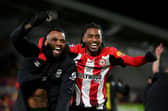 Igor Thiago and Paris Maghoma of Brentford celebrate victory following the Premier League match between Brentford FC and Newcastle United FC at Brentford Community Stadium on December 07, 2024 in Brentford, England. (Photo by Mike Hewitt/Getty Images)