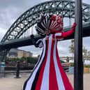 Colin Burgin-Plews in one of his many amazing dresses that he has used to raise money for charity.