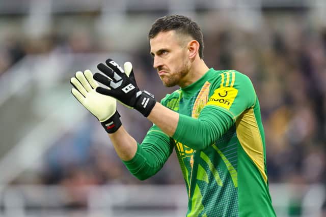 Martin Dubravka of Newcastle in action during the Carabao Cup Quarter Final match between Newcastle United and Brentford at St James' Park on December 18, 2024 in Newcastle upon Tyne, England. (Photo by Michael Regan/Getty Images)