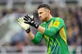 Martin Dubravka of Newcastle in action during the Carabao Cup Quarter Final match between Newcastle United and Brentford at St James' Park on December 18, 2024 in Newcastle upon Tyne, England. (Photo by Michael Regan/Getty Images)