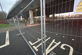 The closed Gateshead Flyover
