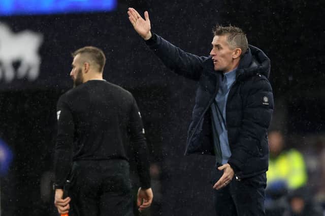 Kieran McKenna, Manager of Ipswich Town, reacts during the Premier League match between Ipswich Town FC and Newcastle United FC at Portman Road on December 21, 2024 in Ipswich, England. (Photo by Paul Harding/Getty Images)