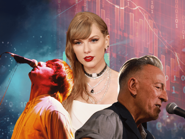 Who was the best-selling musician who toured in the UK in 2024, and by how much did they beat second place by?