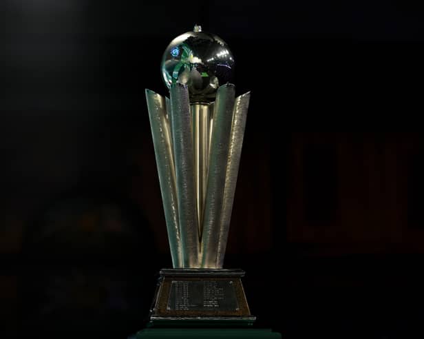 The PDC World Darts Championship trophy