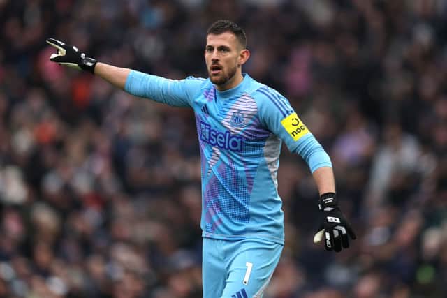 Martin Dubravka of Newcastle United during the Premier League match between Tottenham Hotspur FC and Newcastle United FC at Tottenham Hotspur Stadium on January 04, 2025 in London, England. (Photo by Alex Pantling/Getty Images)
