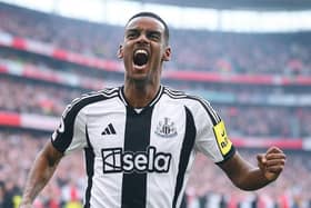 AI recreates what Alexander Isak may look like, scoring at the Emirates in the Carabao Cup semi-final v Arsenal.