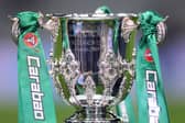A general view of the Carabao Cup trophy prior to the Carabao Cup Quarter Final match between Newcastle United and Leicester City at St James' Park on January 10, 2023 in Newcastle upon Tyne, England.