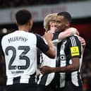 Jacob Murphy (left) alongside Anthony Gordon (centre) and Alexander Isak