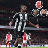 Alexander Isak (main) alongside Alan Shearer (top), Pep Guardiola (left) and Zlatan Ibrahimovic
