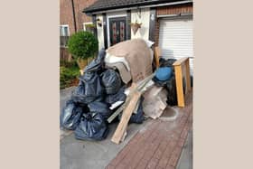 The aftermath of a flood at Alan Coleman and Terry Thoburn's house in Brownlow Close, High Heaton, Newcastle