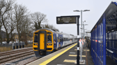 A Northumberland Line service arriving at Ashington.