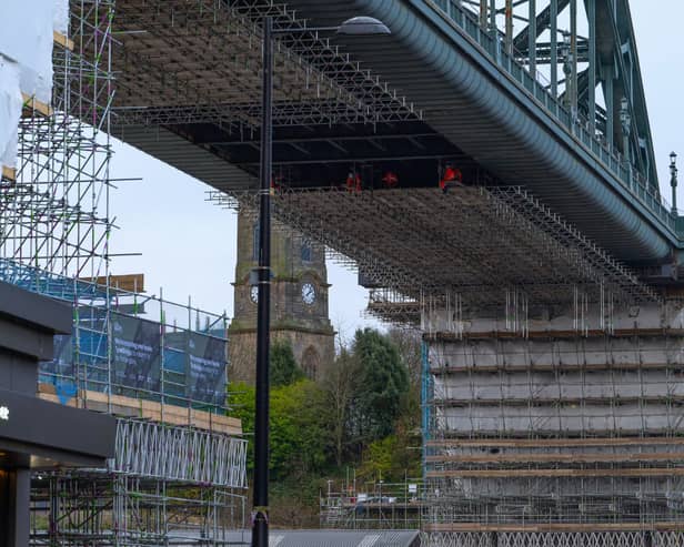 Restoration works on the Tyne Bridge. Photo: Newcastle City Council.