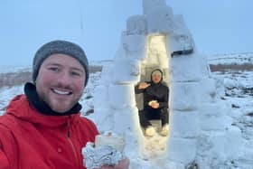A pair of adventurous brothers built an igloo on Rivington Pike in Chorley