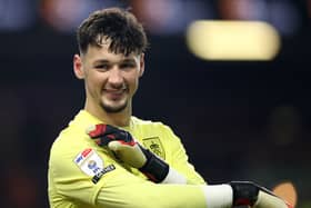 James Trafford of Burnley looks on  during the Sky Bet Championship match between Burnley FC and Sunderland AFC at Turf Moor on January 17, 2025 in Burnley, England. (Photo by Molly Darlington/Getty Images)