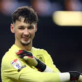 James Trafford of Burnley looks on  during the Sky Bet Championship match between Burnley FC and Sunderland AFC at Turf Moor on January 17, 2025 in Burnley, England. (Photo by Molly Darlington/Getty Images)