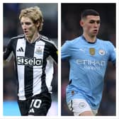 Anthony Gordon (left) and Manchester City talisman Phil Foden